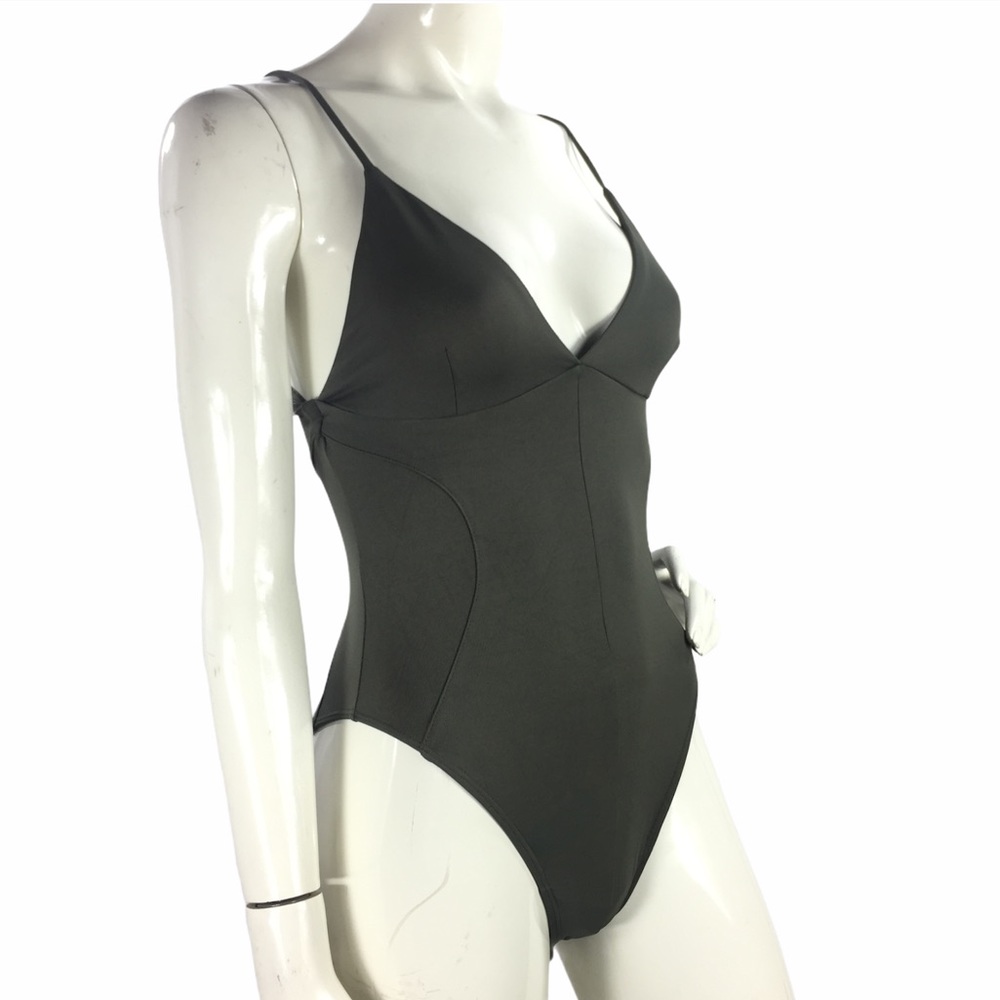 Good American Not So Basic Camisole Bodysuit Olive